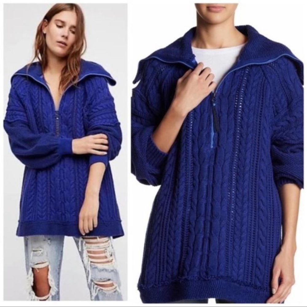 FREE PEOPLE Sunshine Slope 1/4 Zip Sweater